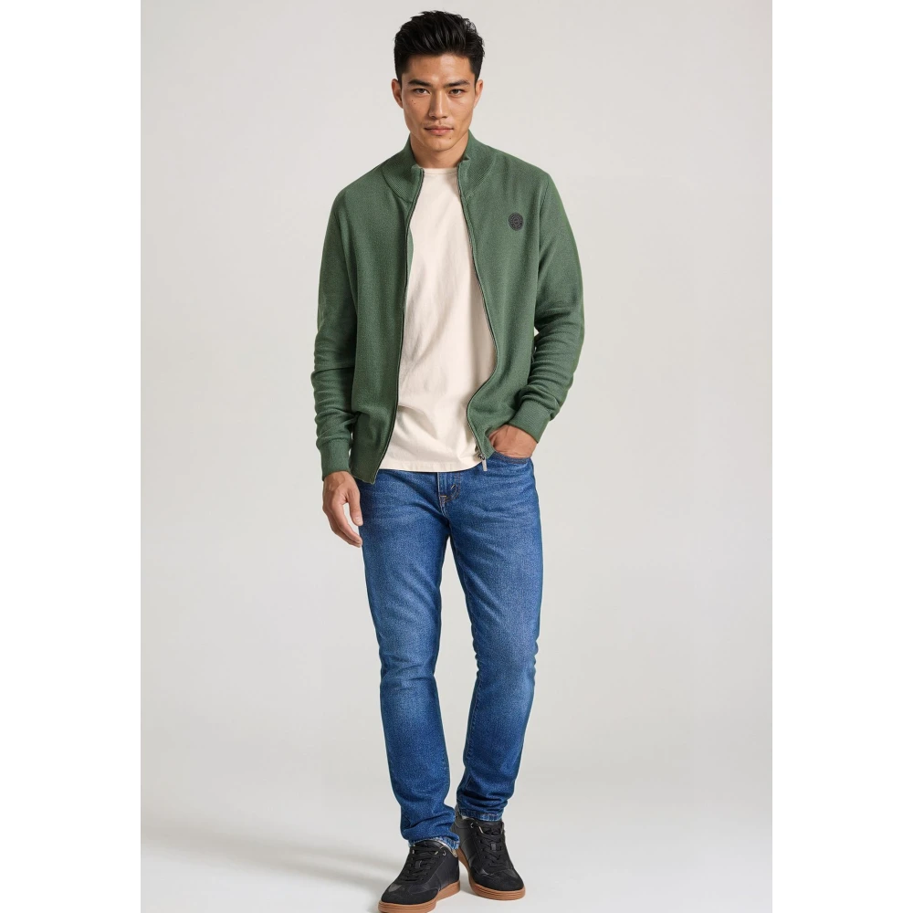 FUNKY BUDDHA Ανδρική πλεκτή ζακέτα με rubber label