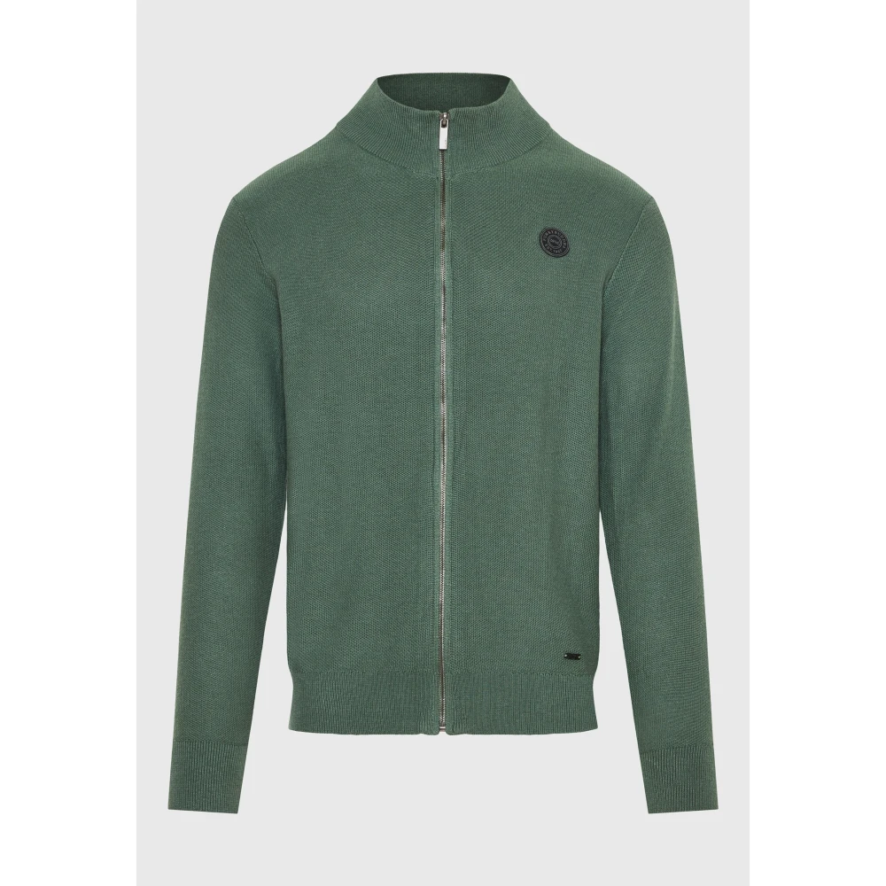 FUNKY BUDDHA Ανδρική πλεκτή ζακέτα με rubber label