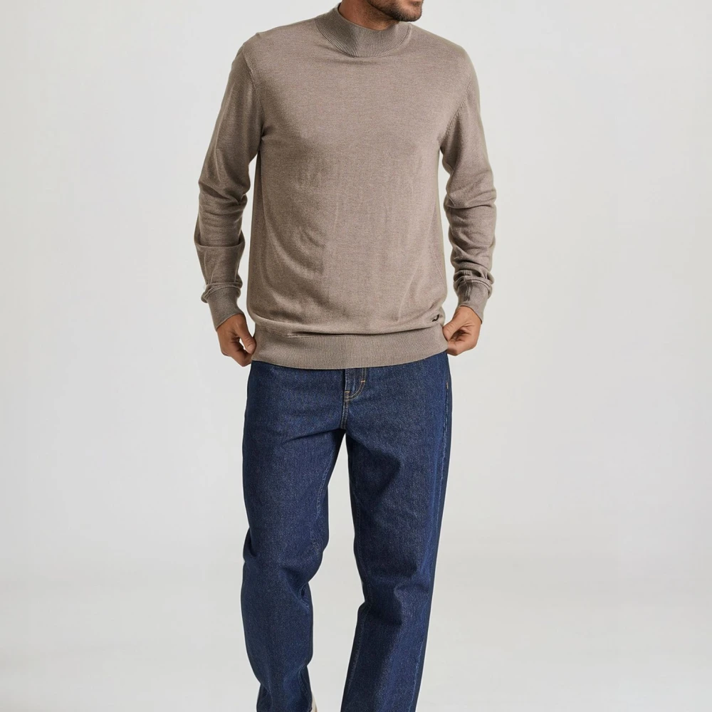 FUNKY BUDDHA Ανδρική πλεκτή μπλούζα με ψηλή λαιμόκοψη