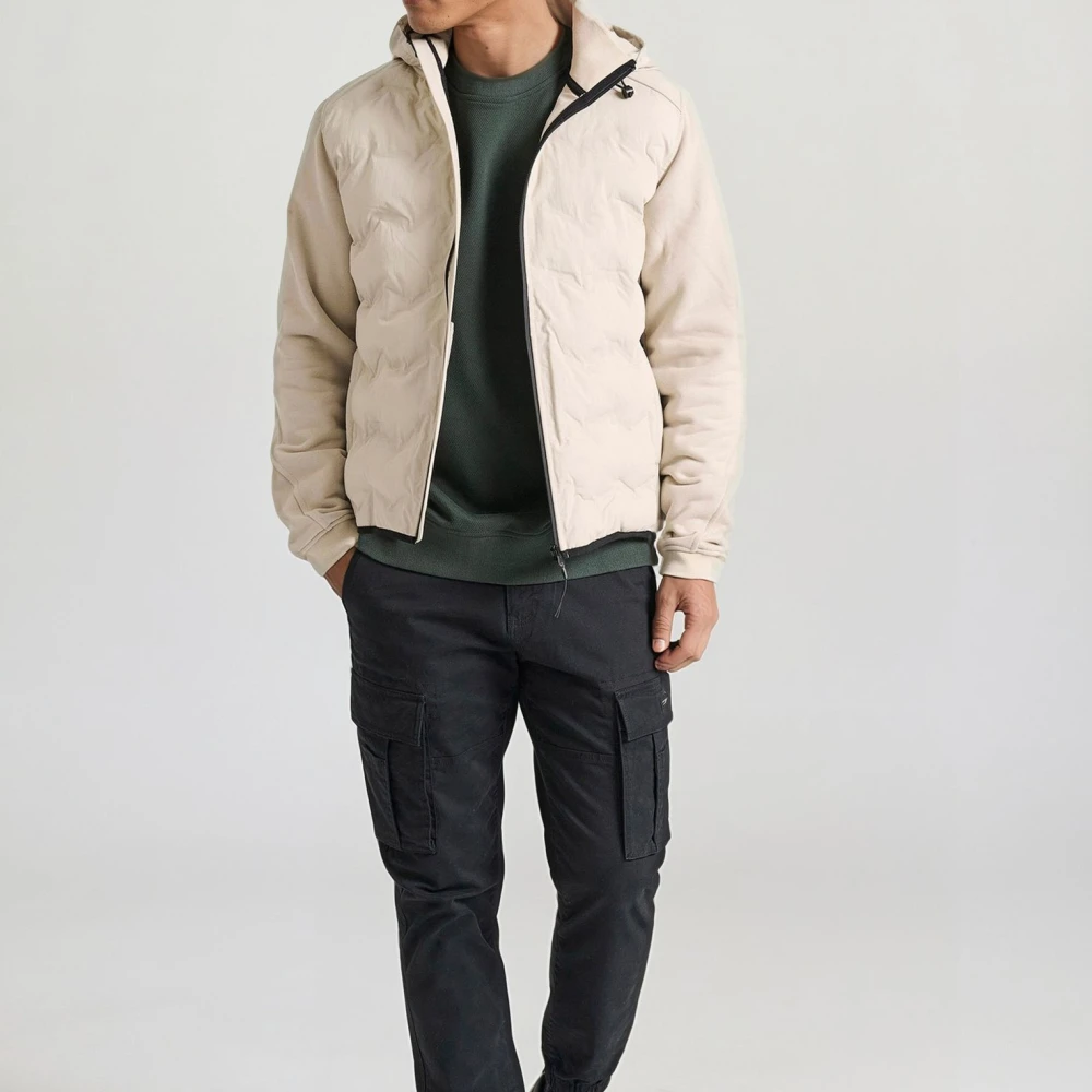 FUNKY BUDDHA Ανδρικό casual μπουφάν με καπιτονέ επένδυση