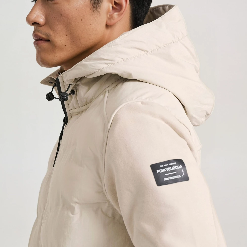 FUNKY BUDDHA Ανδρικό casual μπουφάν με καπιτονέ επένδυση