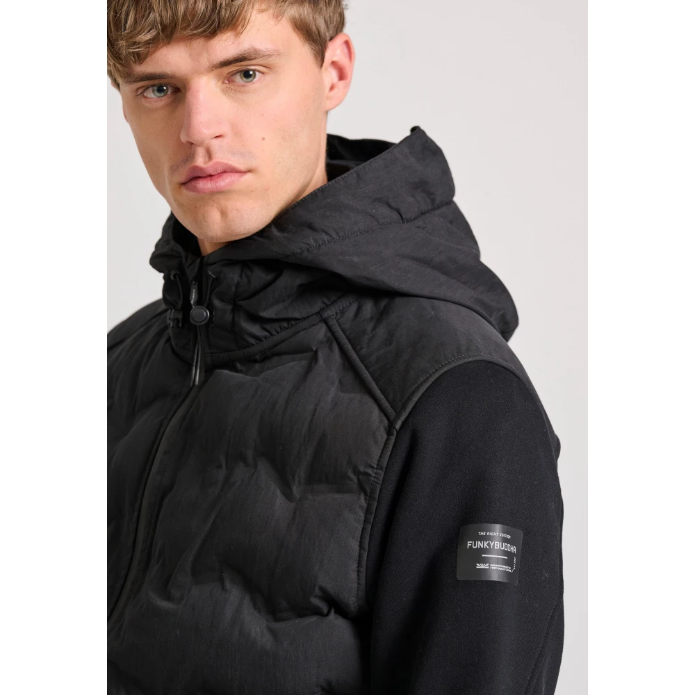FUNKY BUDDHA Ανδρικό casual μπουφάν με καπιτονέ επένδυση