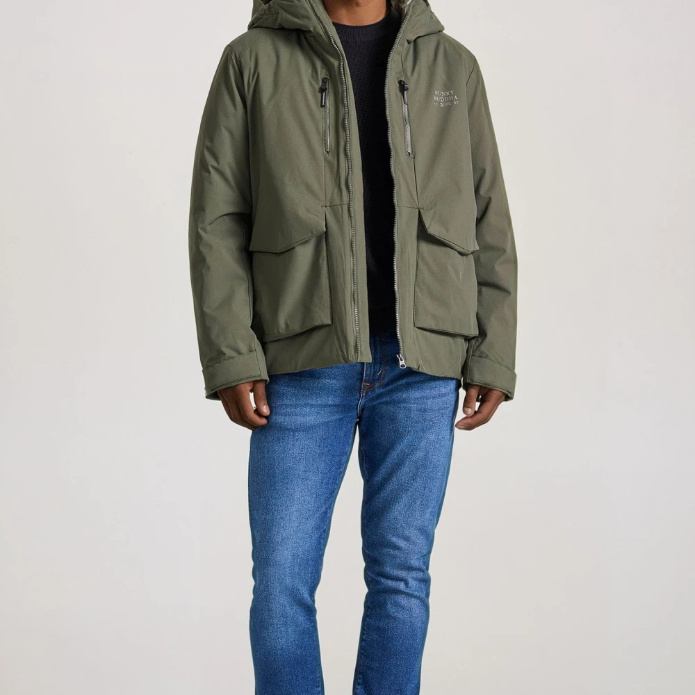 FUNKY BUDDHA Ανδρικό casual μπουφάν με κουκούλα