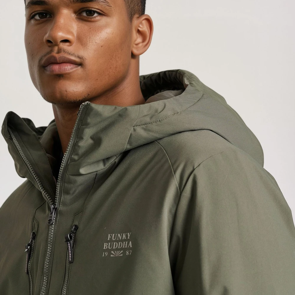 FUNKY BUDDHA Ανδρικό casual μπουφάν με κουκούλα