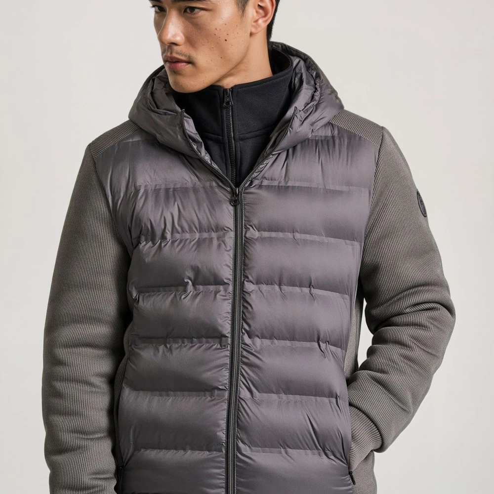 FUNKY BUDDHA Ανδρικό casual μπουφάν σε rib ύφανση