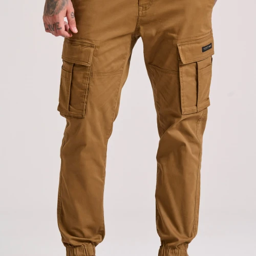 FUNKY BUDDHA Ανδρικό comfort cargo παντελόνι με cuffed τελείωμα