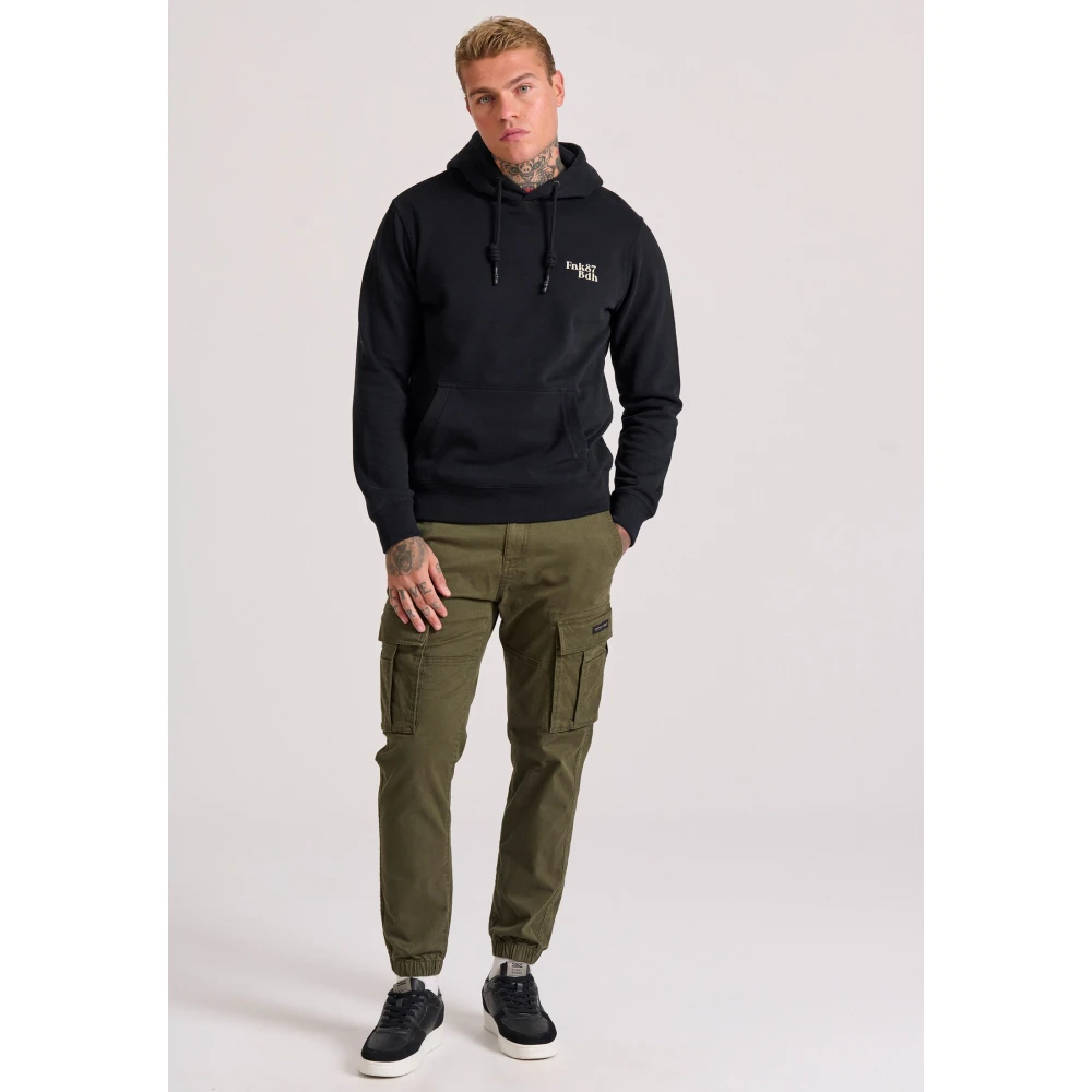 FUNKY BUDDHA Ανδρικό comfort cargo παντελόνι με cuffed τελείωμα