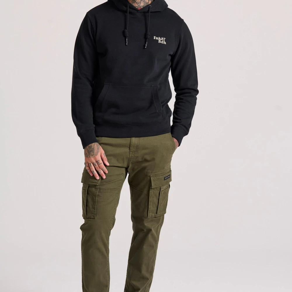 FUNKY BUDDHA Ανδρικό comfort cargo παντελόνι με cuffed τελείωμα