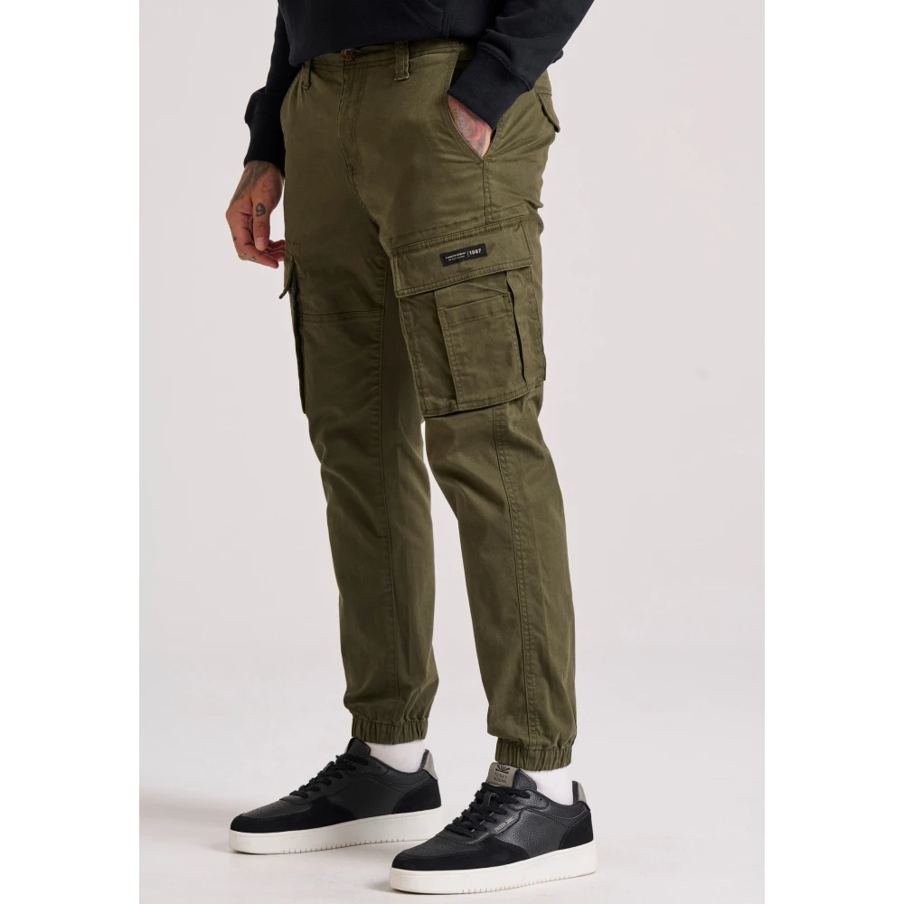 FUNKY BUDDHA Ανδρικό comfort cargo παντελόνι με cuffed τελείωμα