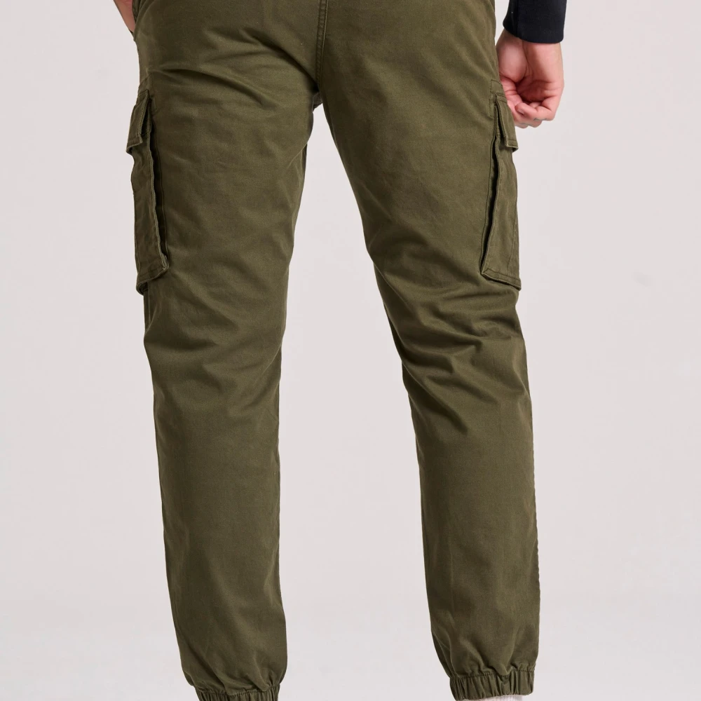 FUNKY BUDDHA Ανδρικό comfort cargo παντελόνι με cuffed τελείωμα