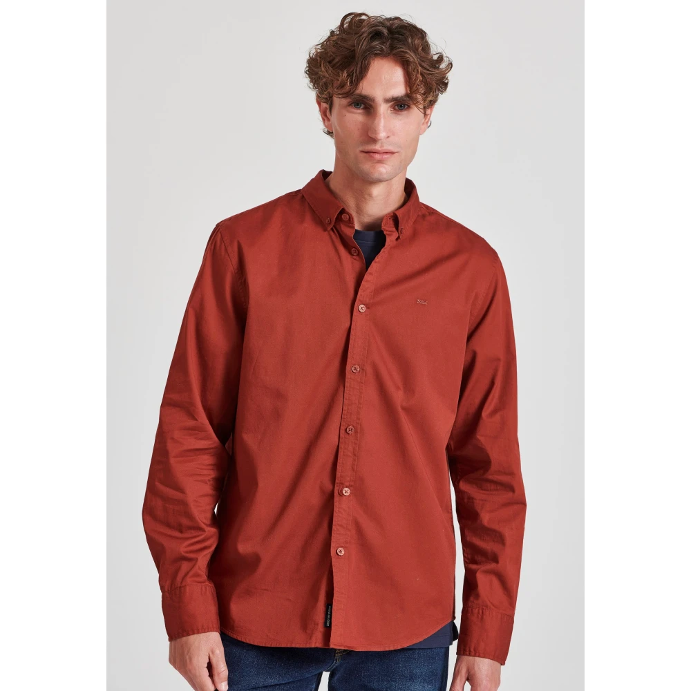 FUNKY BUDDHA Ανδρικό garment dyed twill πουκάμισο