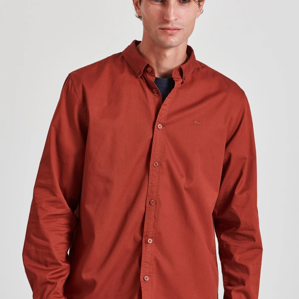 FUNKY BUDDHA Ανδρικό garment dyed twill πουκάμισο