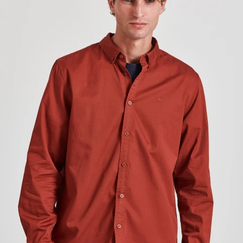 FUNKY BUDDHA Ανδρικό garment dyed twill πουκάμισο