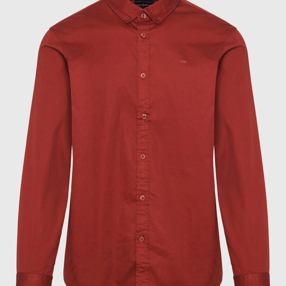 FUNKY BUDDHA Ανδρικό garment dyed twill πουκάμισο