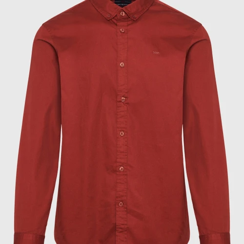 FUNKY BUDDHA Ανδρικό garment dyed twill πουκάμισο