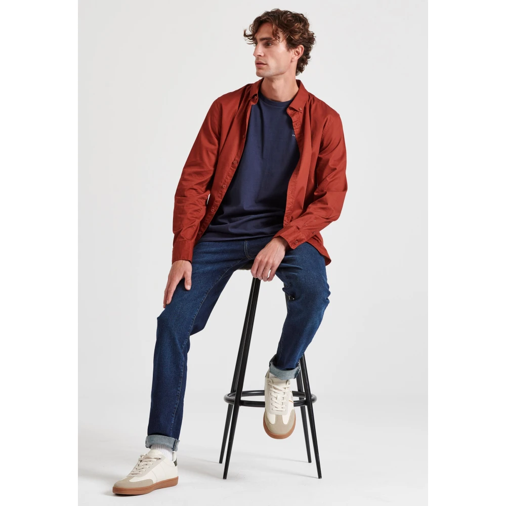 FUNKY BUDDHA Ανδρικό garment dyed twill πουκάμισο