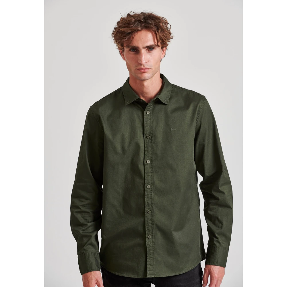 FUNKY BUDDHA Ανδρικό garment dyed twill πουκάμισο