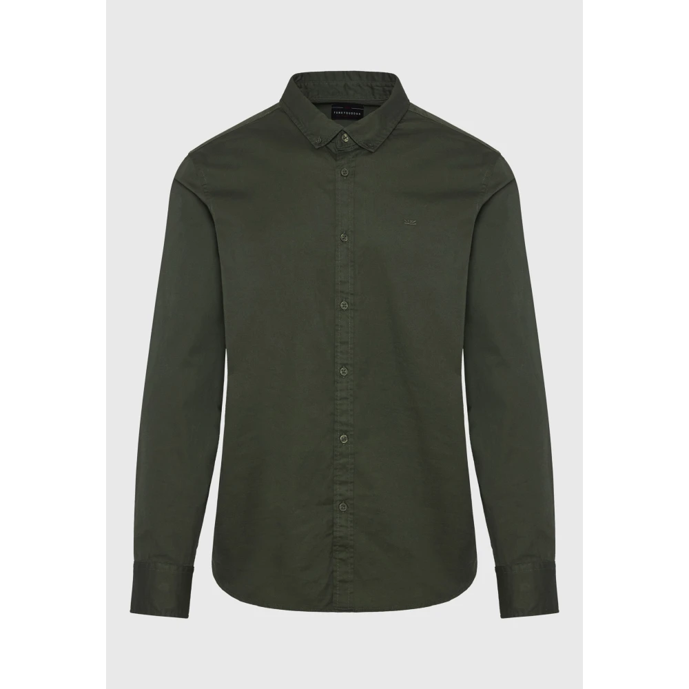 FUNKY BUDDHA Ανδρικό garment dyed twill πουκάμισο