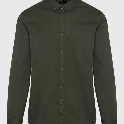 FUNKY BUDDHA Ανδρικό garment dyed twill πουκάμισο