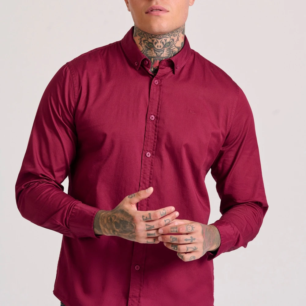 FUNKY BUDDHA Ανδρικό garment dyed twill πουκάμισο