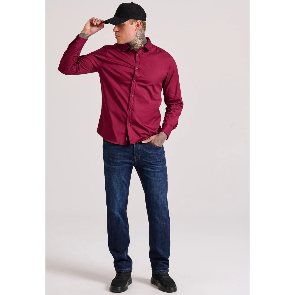 FUNKY BUDDHA Ανδρικό garment dyed twill πουκάμισο