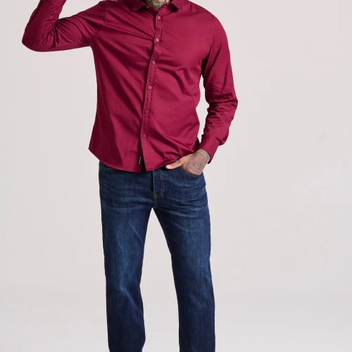 FUNKY BUDDHA Ανδρικό garment dyed twill πουκάμισο