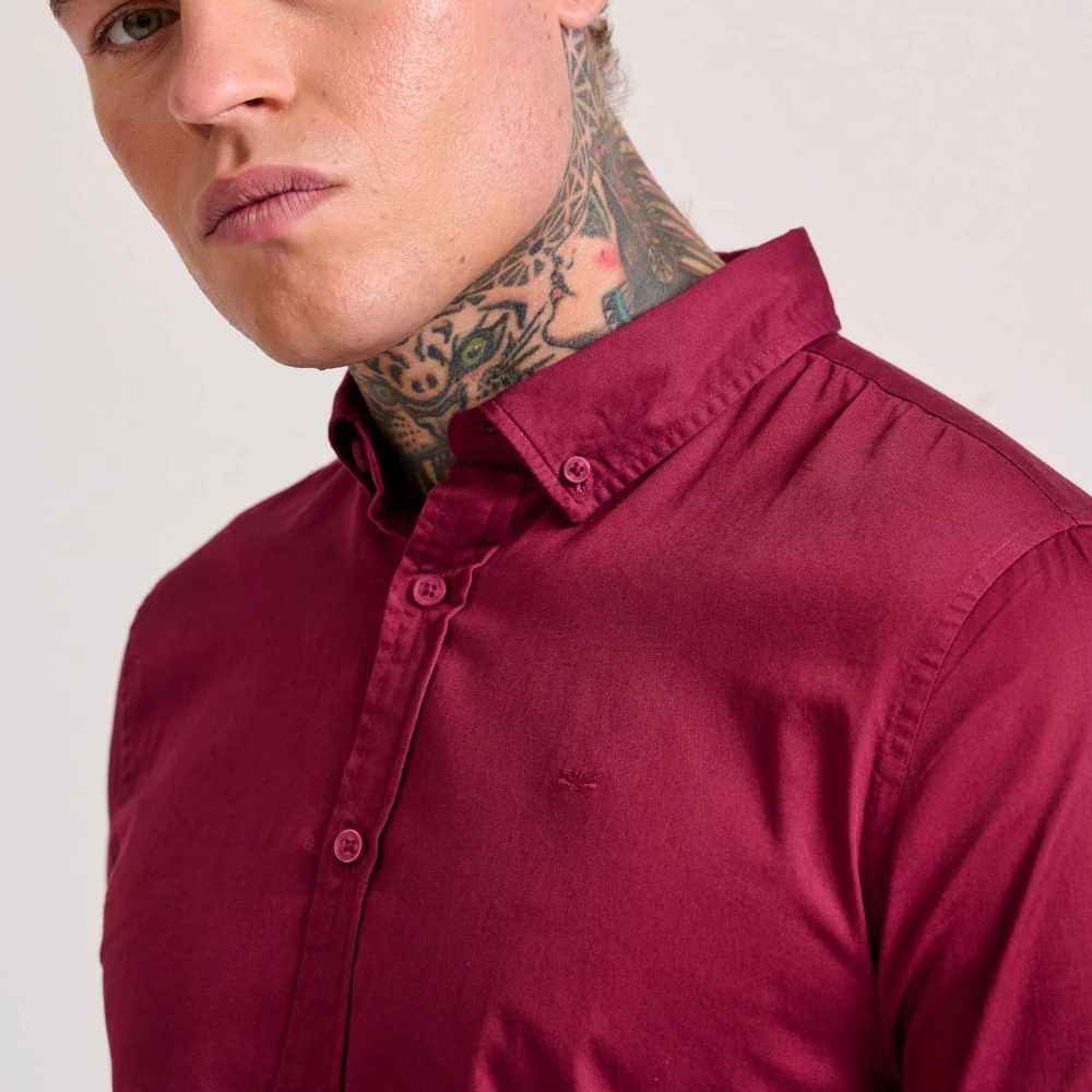 FUNKY BUDDHA Ανδρικό garment dyed twill πουκάμισο