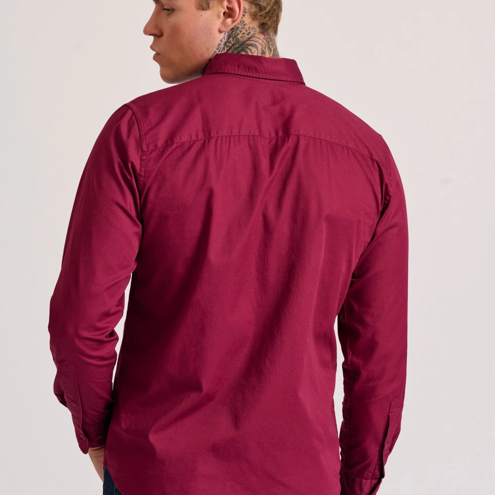 FUNKY BUDDHA Ανδρικό garment dyed twill πουκάμισο