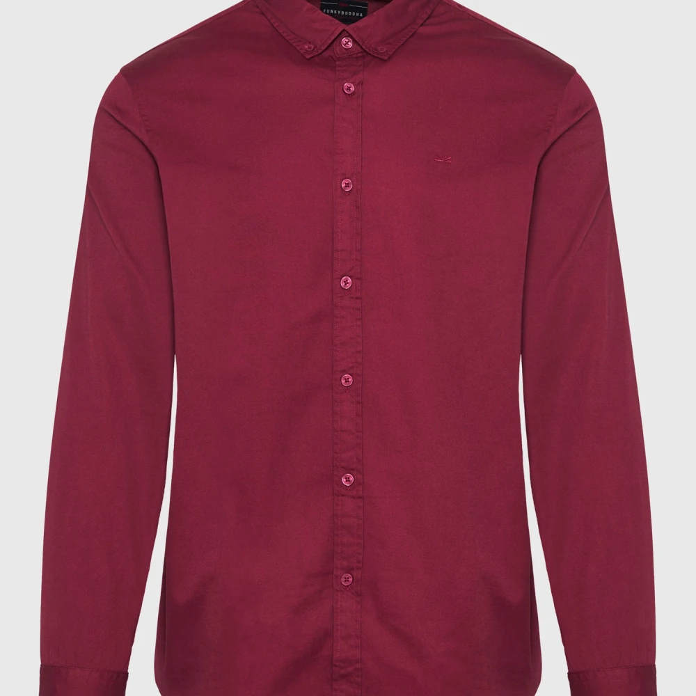 FUNKY BUDDHA Ανδρικό garment dyed twill πουκάμισο