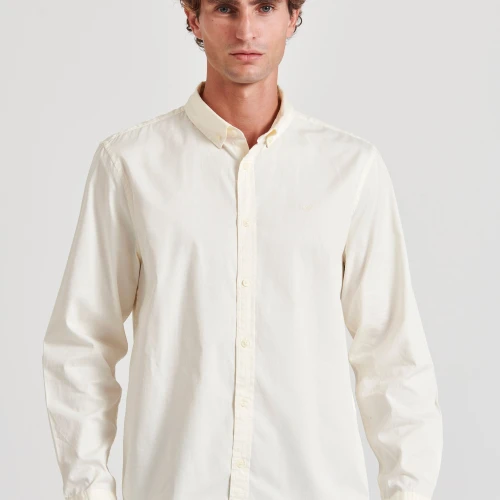 FUNKY BUDDHA Ανδρικό garment dyed twill πουκάμισο