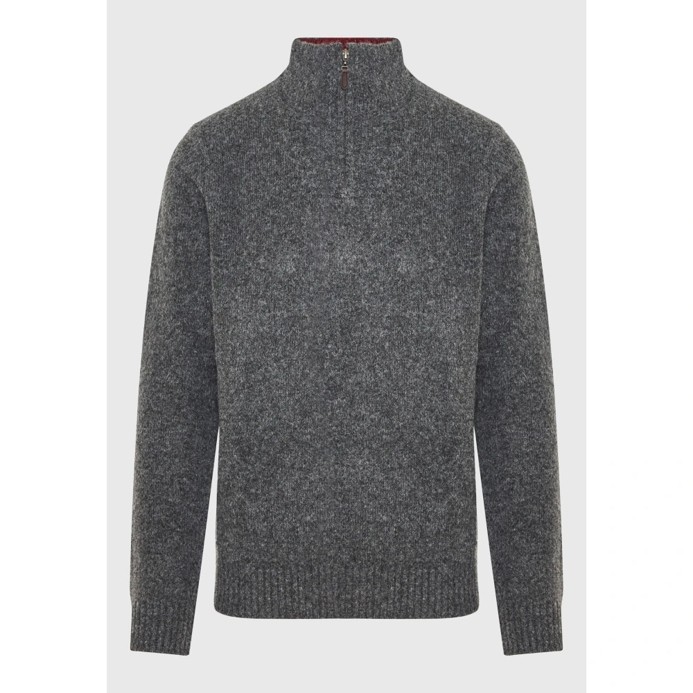 FUNKY BUDDHA Ανδρικό half-zip πλεκτό πουλόβερ