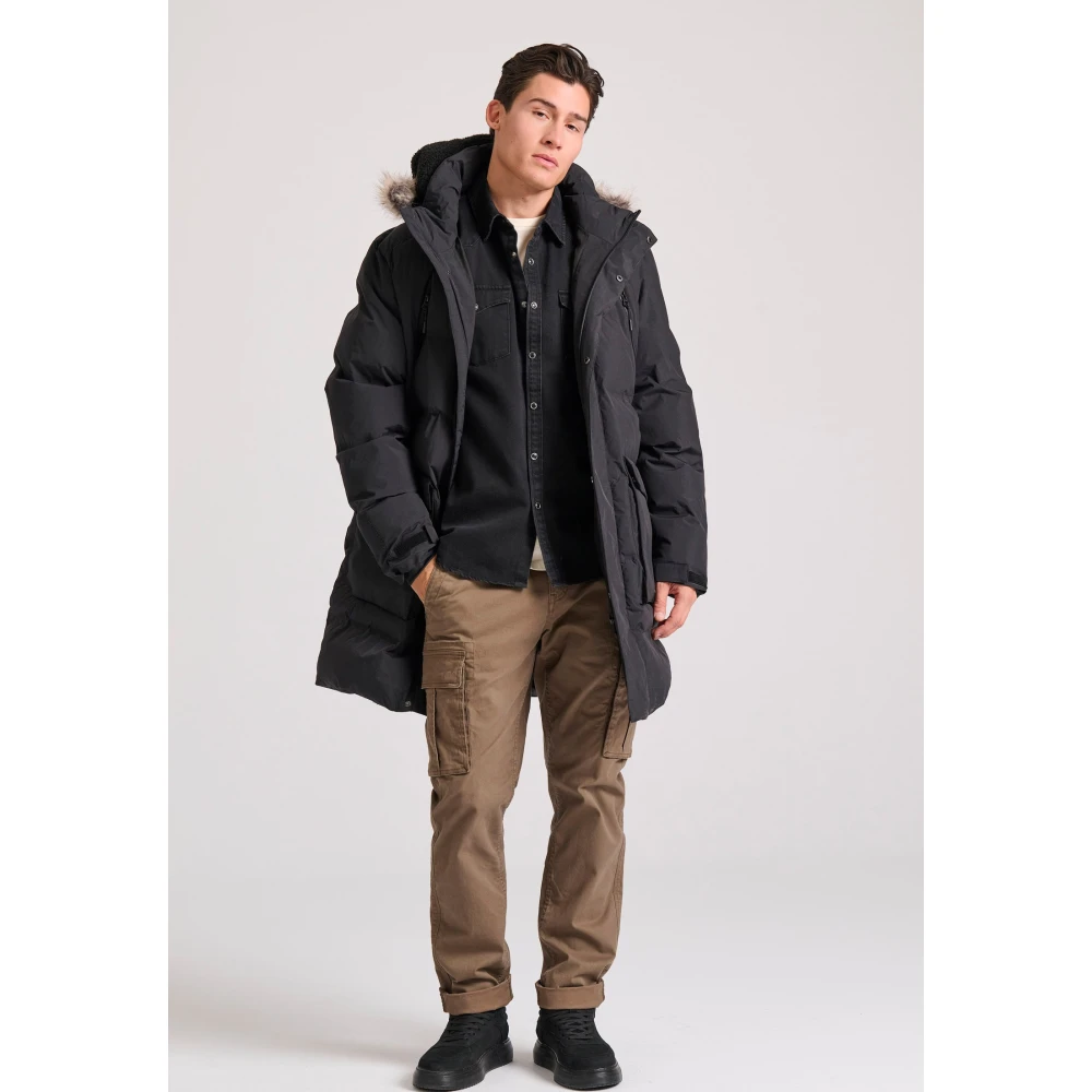 FUNKY BUDDHA Ανδρικό puffer parka με αποσπώμενη κουκούλα