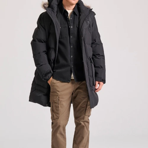 FUNKY BUDDHA Ανδρικό puffer parka με αποσπώμενη κουκούλα
