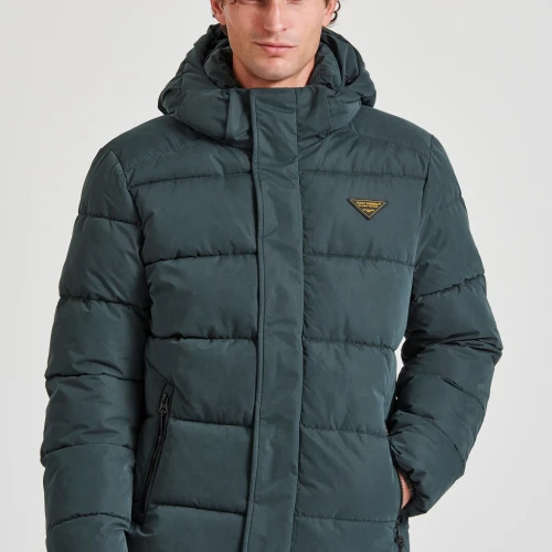 FUNKY BUDDHA Ανδρικό puffer μπουφάν με αποσπώμενη κουκούλα
