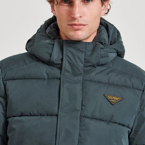 FUNKY BUDDHA Ανδρικό puffer μπουφάν με αποσπώμενη κουκούλα