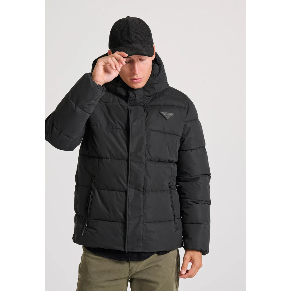 FUNKY BUDDHA Ανδρικό puffer μπουφάν με αποσπώμενη κουκούλα