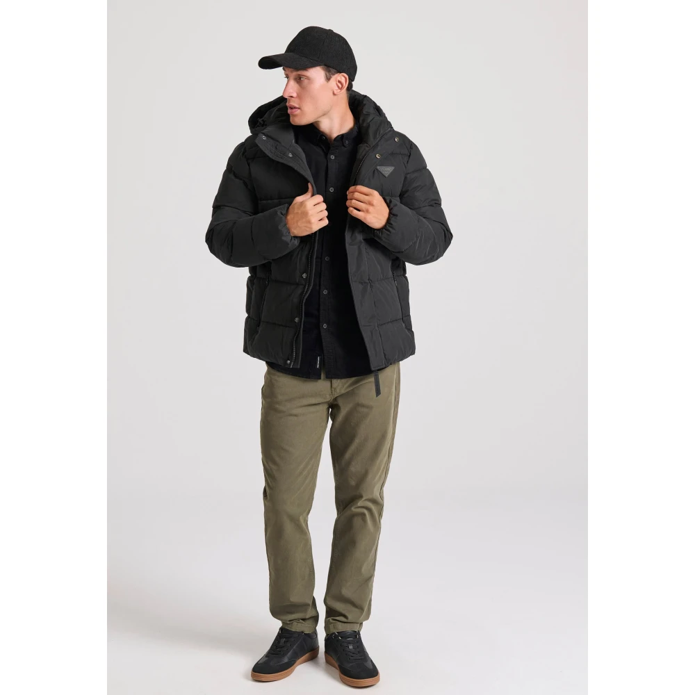 FUNKY BUDDHA Ανδρικό puffer μπουφάν με αποσπώμενη κουκούλα