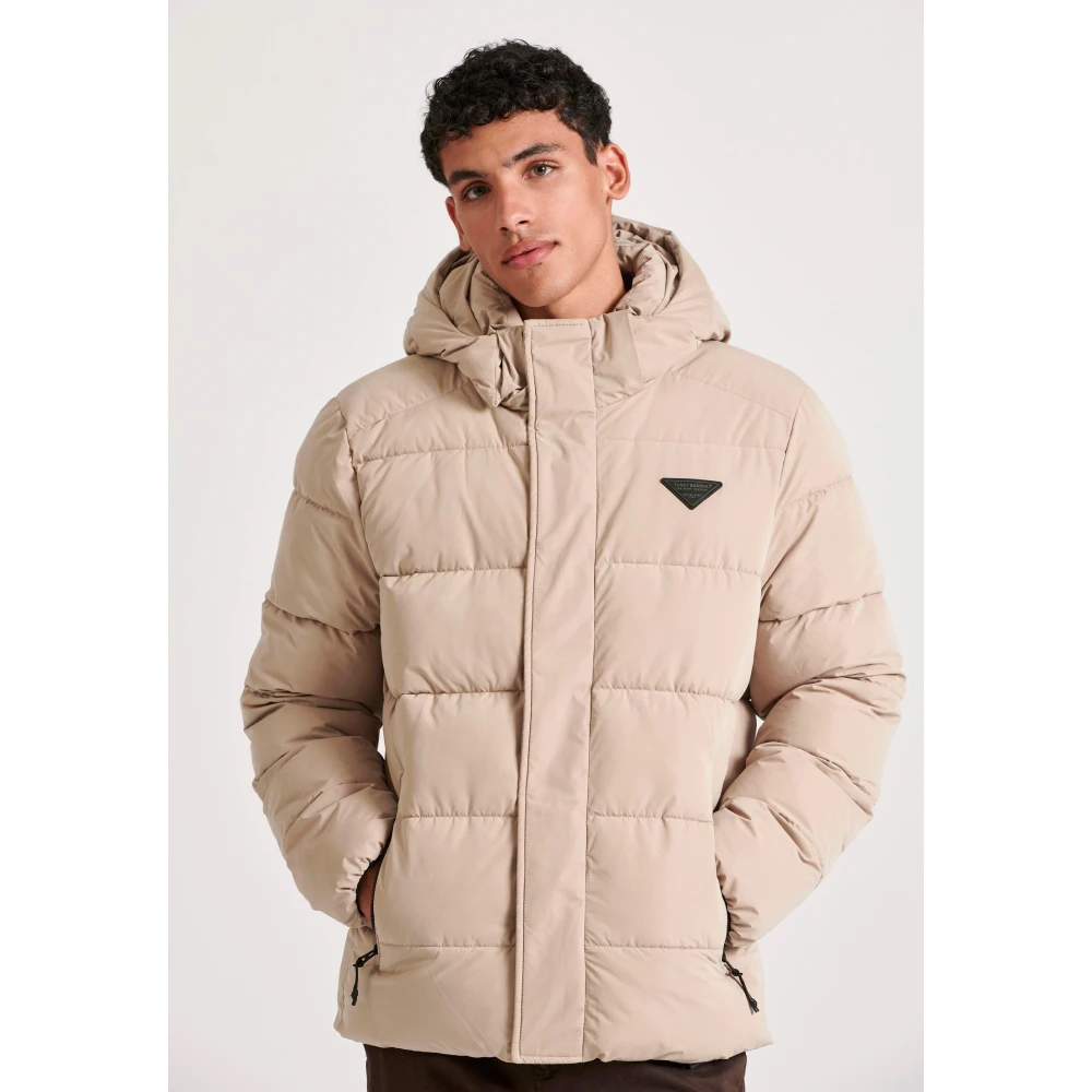 FUNKY BUDDHA Ανδρικό puffer μπουφάν με αποσπώμενη κουκούλα