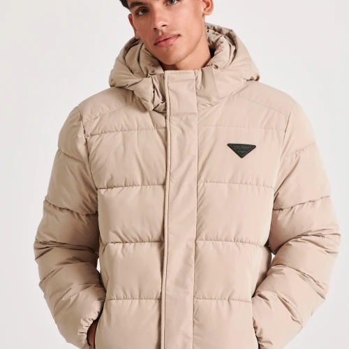 FUNKY BUDDHA Ανδρικό puffer μπουφάν με αποσπώμενη κουκούλα