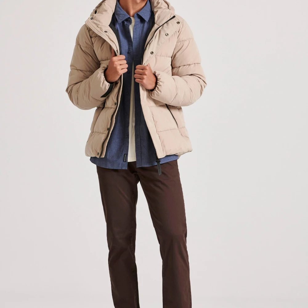 FUNKY BUDDHA Ανδρικό puffer μπουφάν με αποσπώμενη κουκούλα