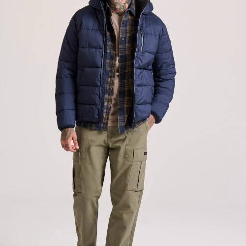 FUNKY BUDDHA Ανδρικό puffer μπουφάν με κουκούλα