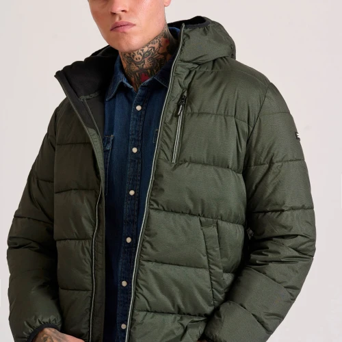FUNKY BUDDHA Ανδρικό puffer μπουφάν με κουκούλα
