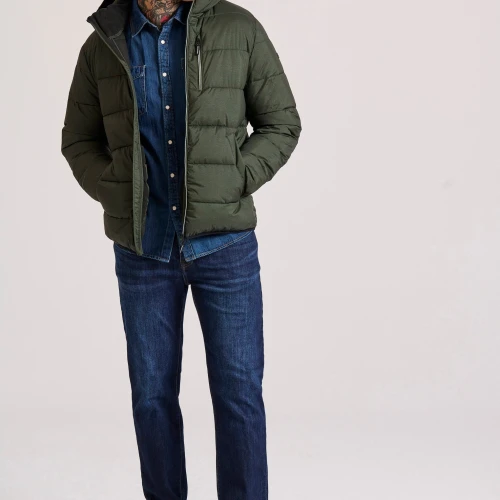 FUNKY BUDDHA Ανδρικό puffer μπουφάν με κουκούλα