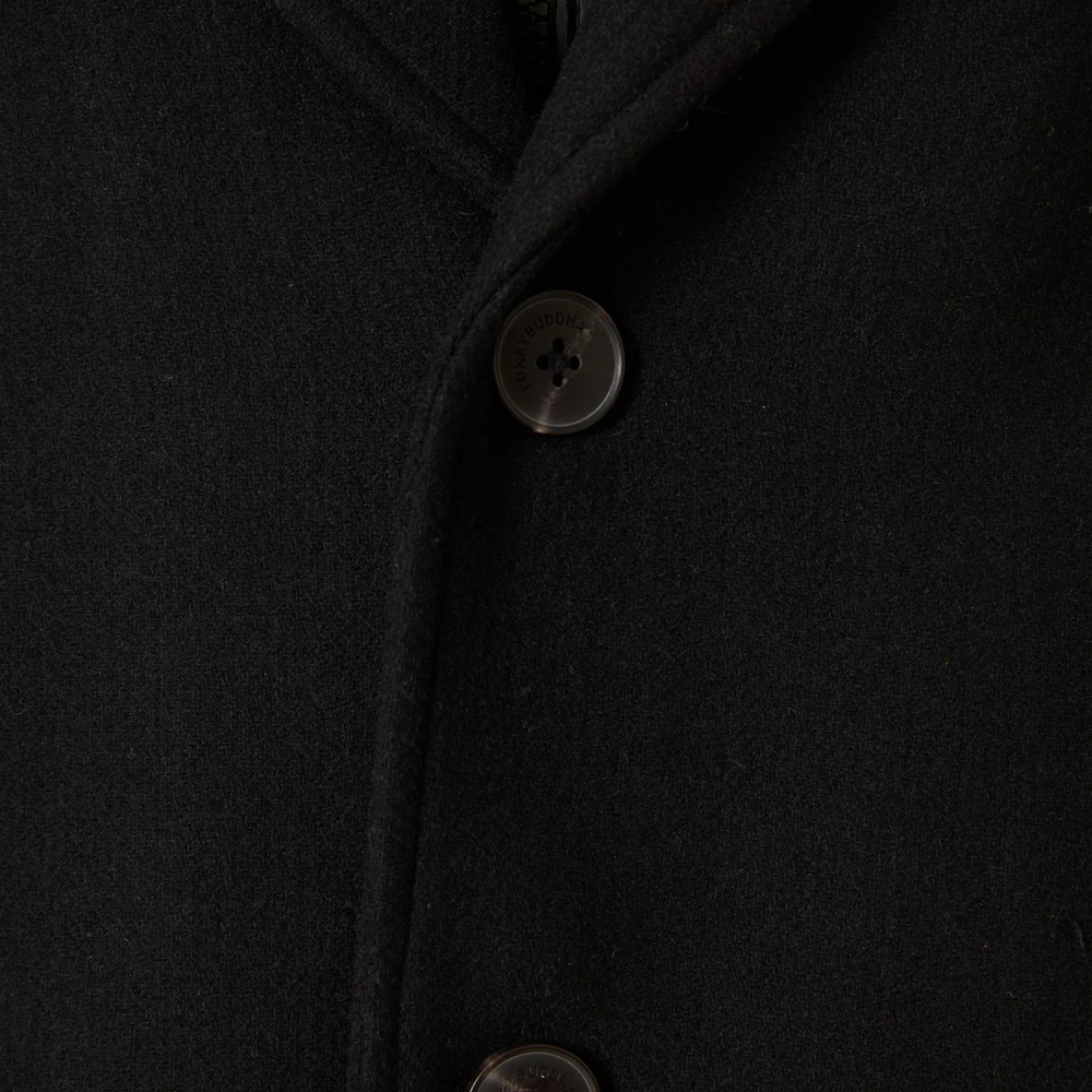 FUNKY BUDDHA Ανδρικό wool blend παλτό με εσωτερική επένδυση