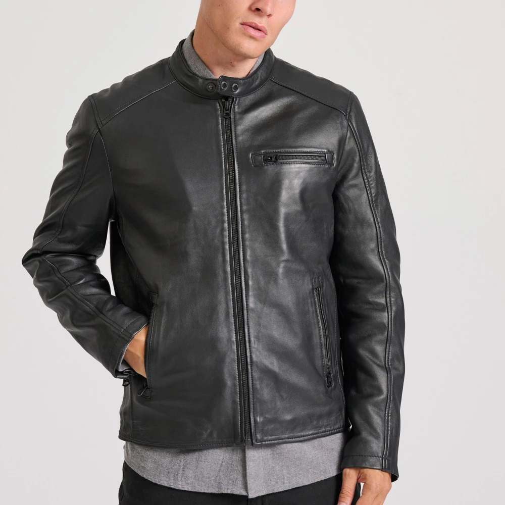FUNKY BUDDHA Ανδρικό δερμάτινο jacket (Sheepskin)