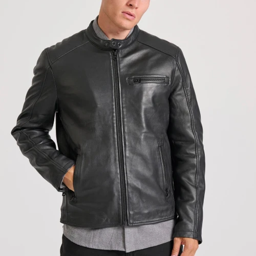 FUNKY BUDDHA Ανδρικό δερμάτινο jacket (Sheepskin)