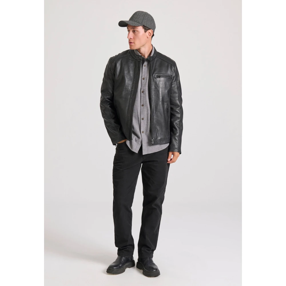 FUNKY BUDDHA Ανδρικό δερμάτινο jacket (Sheepskin)