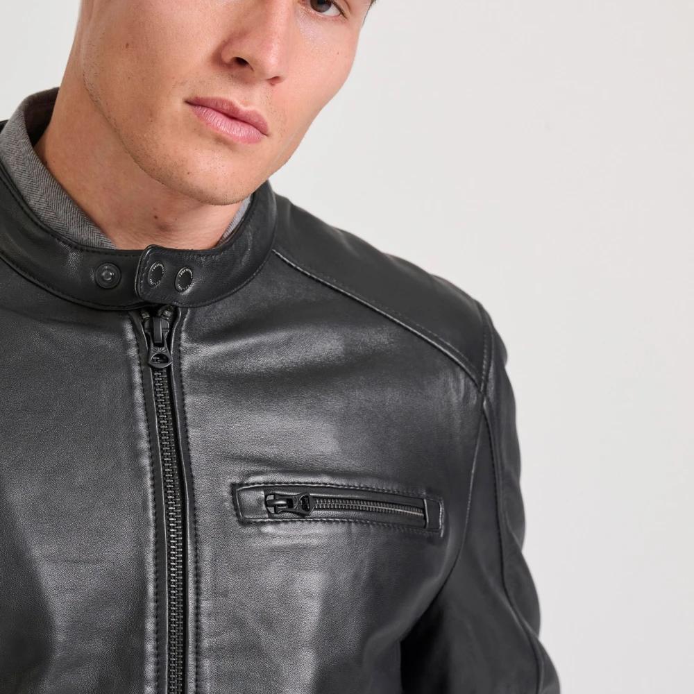 FUNKY BUDDHA Ανδρικό δερμάτινο jacket (Sheepskin)