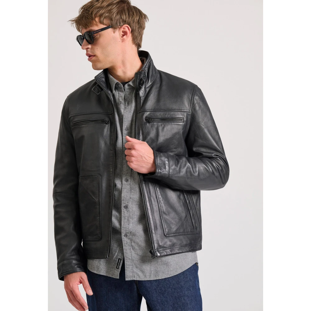 FUNKY BUDDHA Ανδρικό δερμάτινο jacket (Sheepskin)