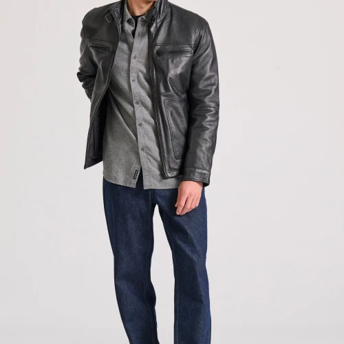 FUNKY BUDDHA Ανδρικό δερμάτινο jacket (Sheepskin)